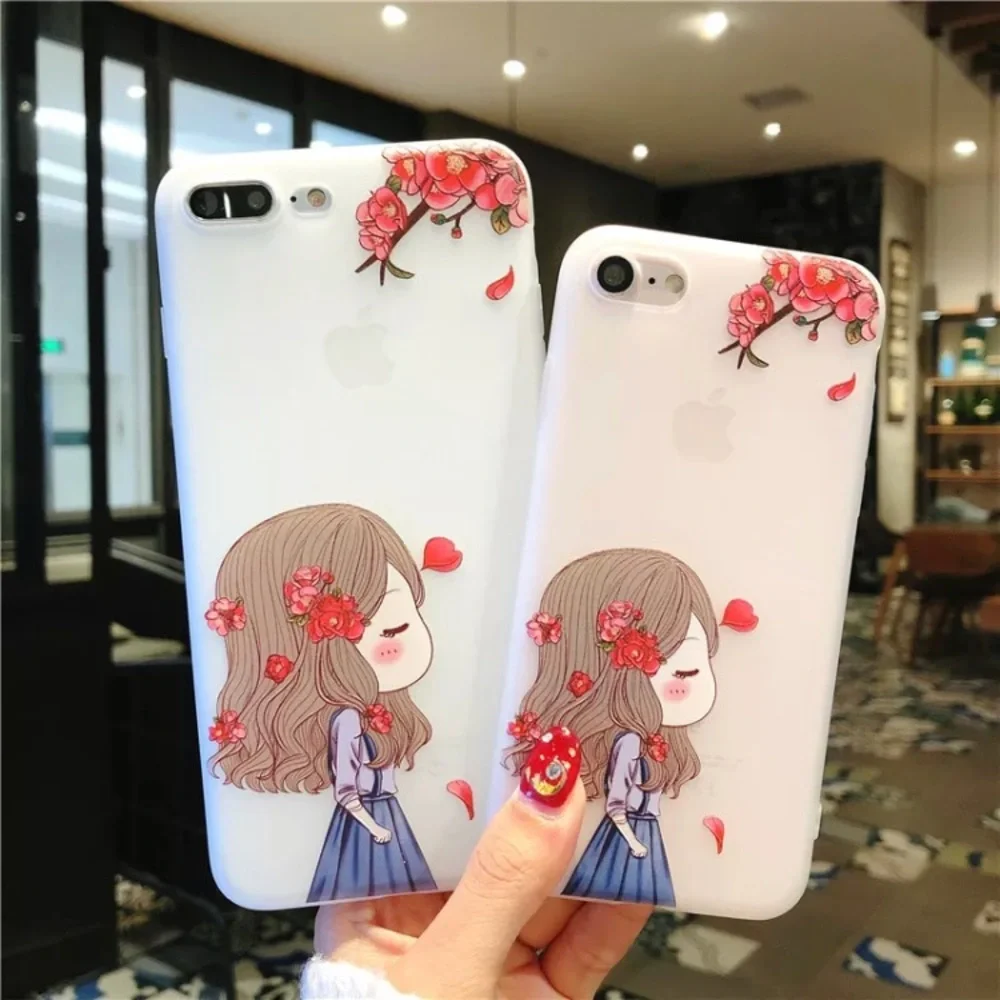 Soft Gel Girly Sakura Cherry Blossom Silicone iPhone 7/8 Cases